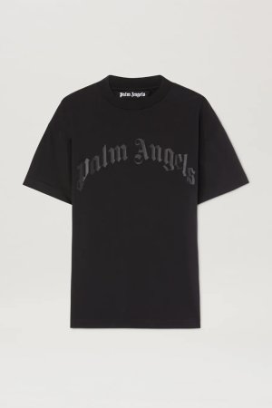 画像6: Palm Angels パームエンジェルス Curved Logo T-shirt{PMAA001S25JER0041010-BES}