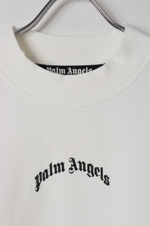 画像2: Palm Angels パームエンジェルス Curved Logo crewneck Sweatshirt{PMBA080S25FLE0010310-BES}