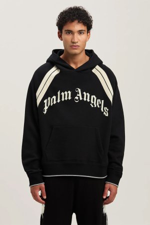 画像3: Palm Angels パームエンジェルス Curved Logo Track hoodie{PMBB171S25FLE001100B-BES}