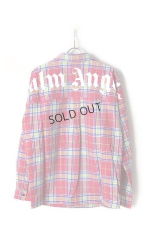 画像2: {SOLD}Palm Angels パームエンジェルス PINK TARTAN OVER LOGO SHIRT{-AIS}