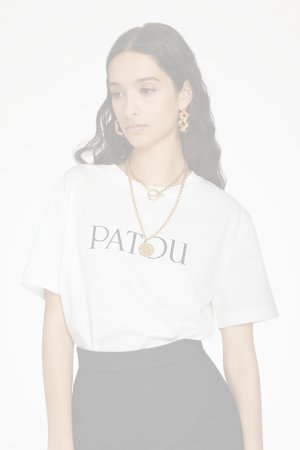画像1:   PATOU パトゥ オーガニックコットン パトゥロゴTシャツ{JE0299999001W-BDS}