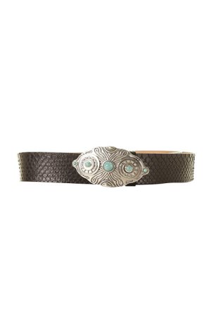 画像1: Roberto Cavalli ロベルトカヴァリ BELT WITH BUCKLE{RC-201706-03-BLKSLV-AGS}