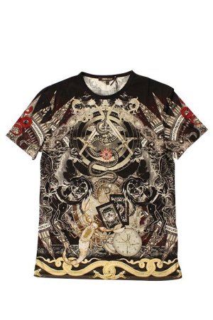 画像1: Roberto Cavalli ロベルトカヴァリ T-SHIRT FORTUNE-TELLING{RC-201706-12-BLK-AGS}