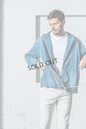 画像2: RESOUND CLOTHING リサウンドクロージング DENIM JERSEY coach hoodie{-BES}