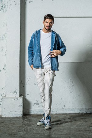 画像5: RESOUND CLOTHING リサウンドクロージング DENIM JERSEY coach hoodie{-BES}