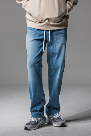 画像1: RESOUND CLOTHING リサウンドクロージング DENIM JERSEY WIDE PT{-BEA}