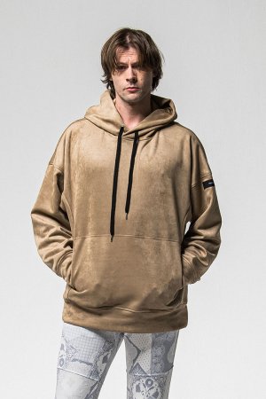 画像1: RESOUND CLOTHING リサウンドクロージング suede loose hoodie{-BFS}