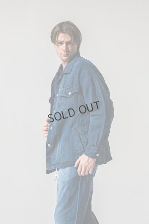 画像3: {SOLD}RESOUND CLOTHING リサウンドクロージング Indigo linen jack shirts{-BFS}