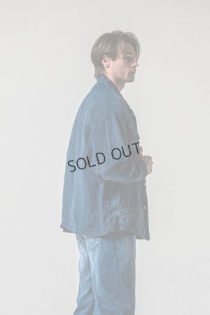 画像4: {SOLD}RESOUND CLOTHING リサウンドクロージング Indigo linen jack shirts{-BFS}