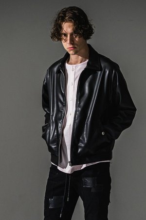 画像1: RESOUND CLOTHING リサウンドクロージング leather sp jk{-BFA}