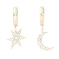   ADER.bijoux アデルビジュー MOON&STAR hoop pierce (gold){-AHA}