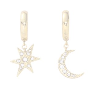 画像1:   ADER.bijoux アデルビジュー MOON&STAR hoop pierce (gold){-AHA}