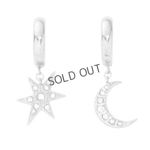 画像1: {SOLD}ADER.bijoux アデルビジュー MOON&STAR hoop pierce (silver){-AHA}