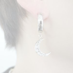 画像2:   ADER.bijoux アデルビジュー MOON&STAR hoop pierce (silver){-AHA}