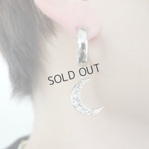 画像2: {SOLD}ADER.bijoux アデルビジュー MOON&STAR hoop pierce (silver){-AHA}