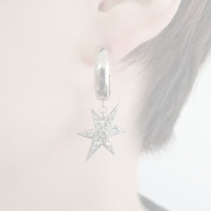 画像3:   ADER.bijoux アデルビジュー MOON&STAR hoop pierce (silver){-AHA}