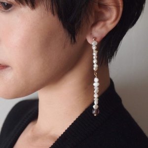 画像5: ADER.bijoux アデルビジュー BLOCK PEARL long asymmetry pierce{-AIA}