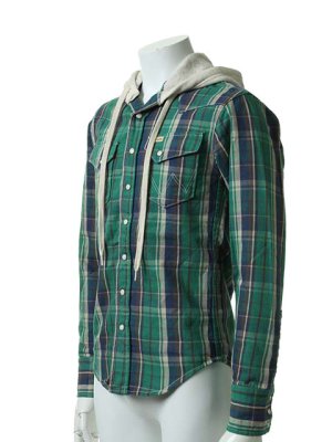 画像5: ▽ 70%OFF アウトレットセールセール35,200円→10,560円▽ AKM エイケイエム WRANGLER denim collection check westerm hooded{-ACS}