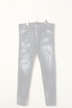 画像1:   DSQUARED2 ディースクエアード Dark Ripped Bleach Wash Cool Guy Jeans{S74LB1193S30789470-BBA}
