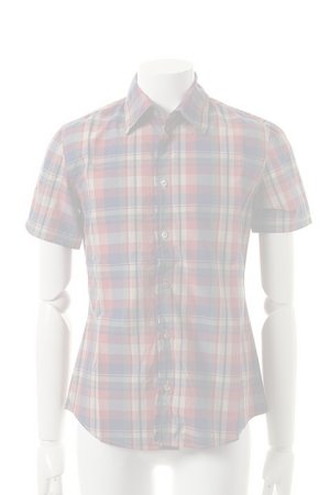 画像1:   VADEL バデル typewriter check selvage-wire shirts S/S{-ADS}