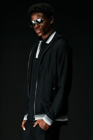 画像2: 1piu1uguale3 ウノピゥウノウグァーレトレ 113 SPORT NEW ZIP UP MESH PARKA BORDER RIB{-BFS}