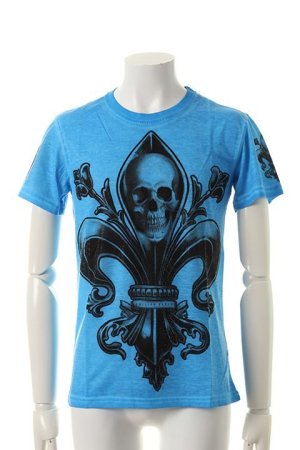 画像1: PHILIPP PLEIN HOMME フィリッププレインオム round neck “skull lilly”{-ACS}