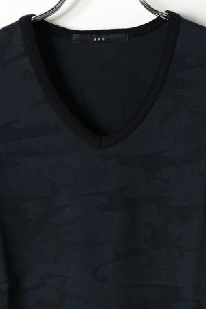 画像2: AKM エイケイエム ORIGINAL 40/2 KANOKO 【CAMO】 V-NECK T{-AFS}