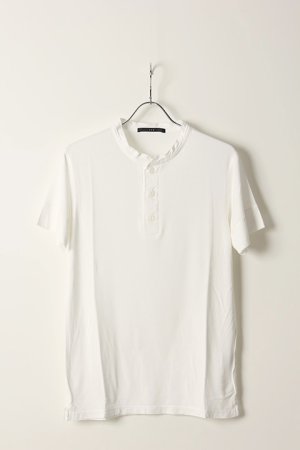 画像1: 【 50%OFF セール｜18,700円→9,350円】 AKM エイケイエム COTTON BACK SATIN HK HENRY CREW T{T149-RAY007-10-AIS}