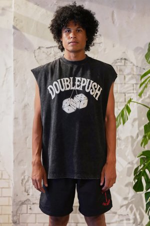 画像3: TAIN DOUBLE PUSH タインダブルプッシュ DOUBLE PUSH DICE NO SLEEVE T-SHIRTS{-BES}
