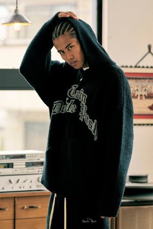 画像4: TAIN DOUBLE PUSH タインダブルプッシュ SHAGGY KNIT HOODIE{-BEA}