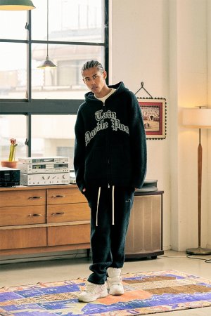 画像5: TAIN DOUBLE PUSH タインダブルプッシュ SHAGGY KNIT HOODIE{-BEA}