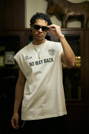画像3: TAIN DOUBLE PUSH タインダブルプッシュ NO WAY BACK NO SLEEVE T-SHIRTS{-BFS}