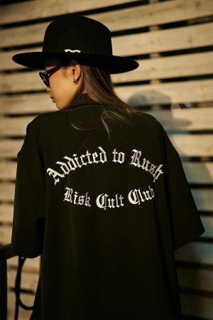 画像5: TAIN DOUBLE PUSH タインダブルプッシュ ADDICTED RUSH OPEN COLLAR SHIRTS{-BFS}