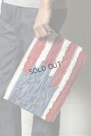 画像1: {SOLD}TMT ティーエムティー NATIVE U.S.FLAG CLUTCH BAG{-AHA}