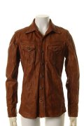 【 50%OFF セール｜107,800円→53,900円】 TMT ティーエムティー TANNING COWLEATHER GARMENT DYE SHIRTS{-AGA}