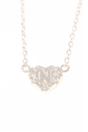 画像2:  {SOLD} tink pink ティンクピンク パヴェハートイニシャル N ネックレス{-}