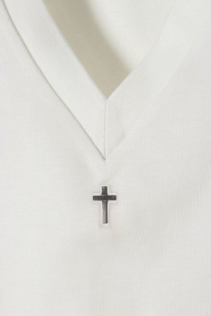 画像4: under bar アンダーバー 【under bar Limited】V-Neck S/S Silver Cross{-AGS}