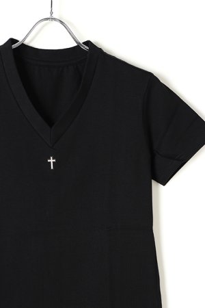 画像2: under bar アンダーバー 【under bar Limited】V-Neck S/S Silver Cross with Stones{-AGS}