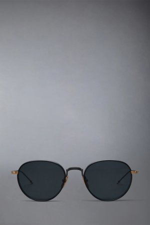 画像1: THOM BROWNE トムブラウン THOM BROWNE ROUND SUNGLASSES{E-}{-BFS}