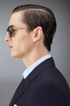 画像6: THOM BROWNE トムブラウン THOM BROWNE ROUND SUNGLASSES{E-}{-BFS}