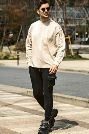 画像10: 1piu1uguale3 RELAX ウノピゥウノウグァーレトレ リラックス ビッグファスナーカーゴポケットスウェットパンツ{-BEA}