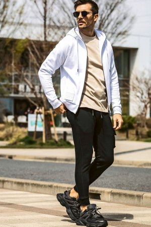 画像12: 1piu1uguale3 RELAX ウノピゥウノウグァーレトレ リラックス ビッグファスナーカーゴポケットスウェットパンツ{-BEA}