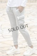 {SOLD}1piu1uguale3 RELAX ウノピゥウノウグァーレトレ リラックス ビッグファスナーカーゴポケットスウェットパンツ{-BEA}