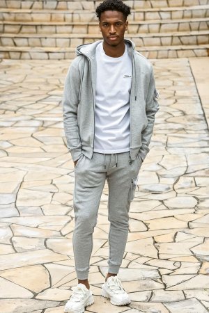 画像7: 1piu1uguale3 RELAX ウノピゥウノウグァーレトレ リラックス ビッグファスナーカーゴポケットスウェットパンツ{-BEA}