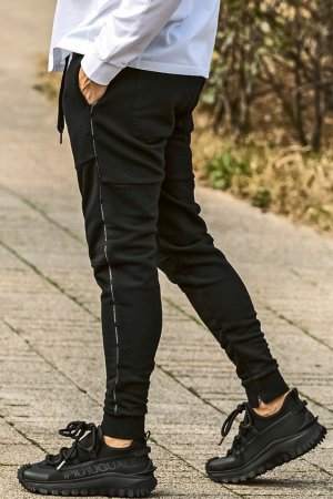 画像2: 1piu1uguale3 RELAX ウノピゥウノウグァーレトレ リラックス パイピングロゴワイドスピンドルジョガーパンツ{-BEA}