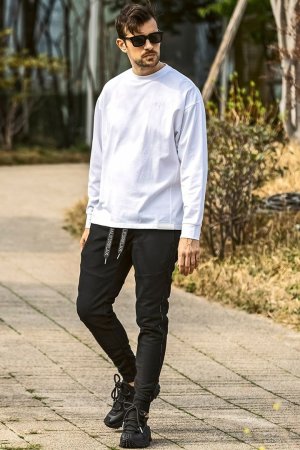 画像9: 1piu1uguale3 RELAX ウノピゥウノウグァーレトレ リラックス パイピングロゴワイドスピンドルジョガーパンツ{-BEA}