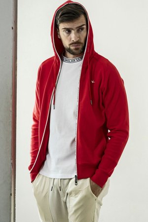 画像8: 【 40%OFF セール18,920円→11,352円】 1piu1uguale3 RELAX ウノピゥウノウグァーレトレ リラックス ジップロゴスウェットパーカー{-BDA}