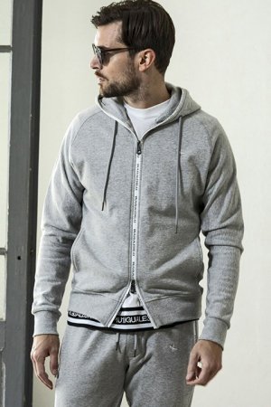 画像2: 【 40%OFF セール18,920円→11,352円】 1piu1uguale3 RELAX ウノピゥウノウグァーレトレ リラックス ジップロゴスウェットパーカー{-BDA}