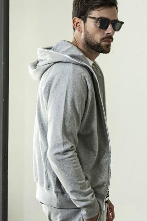 画像5: 【 40%OFF セール18,920円→11,352円】 1piu1uguale3 RELAX ウノピゥウノウグァーレトレ リラックス ジップロゴスウェットパーカー{-BDA}