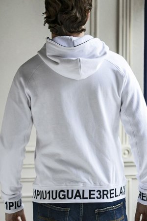 画像3: 【 40%OFF セール19,910円→11,946円】 1piu1uguale3 RELAX ウノピゥウノウグァーレトレ リラックス ワイドスピンドルロゴスウェットパーカー{-BDA}